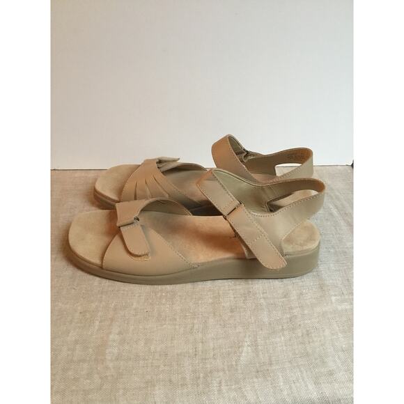 Rockport Natural Leather Ankle Strap Wedge Sandals size 10W - Picture 2 of 6